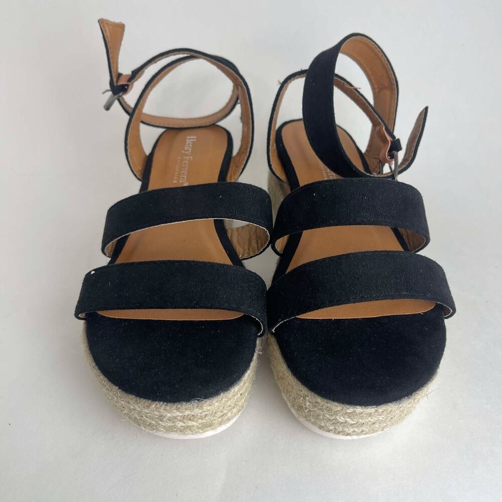 Henry Ferrera Collection Elda Womens Wedge Sandal Black Size 7 - Picture 4 of 14
